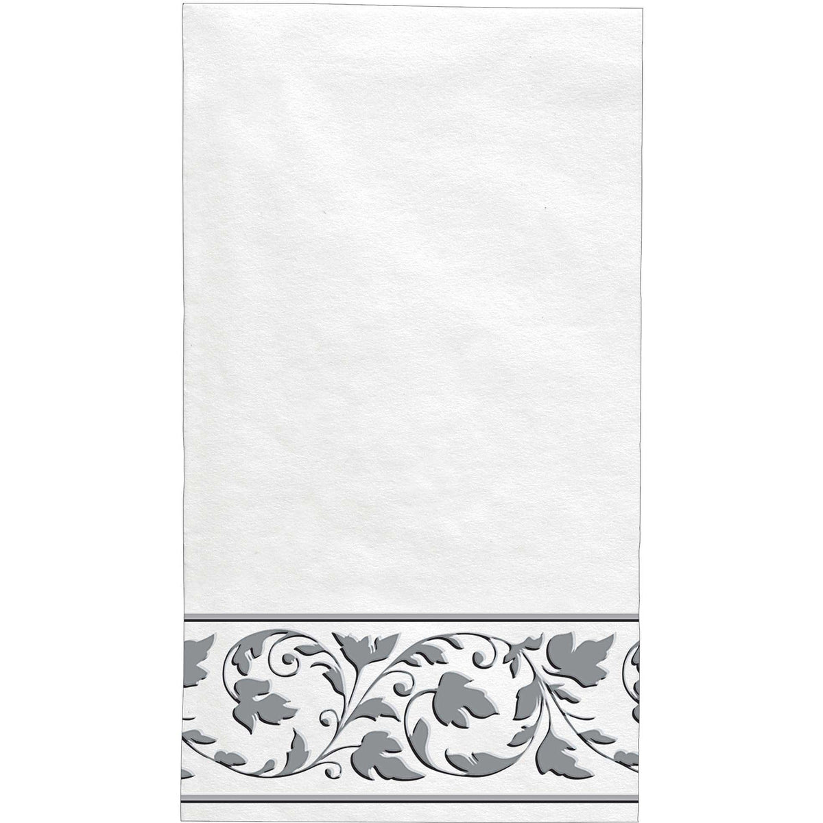 Amscan BASIC White With Silver Trim Premium Quality Guest Towels