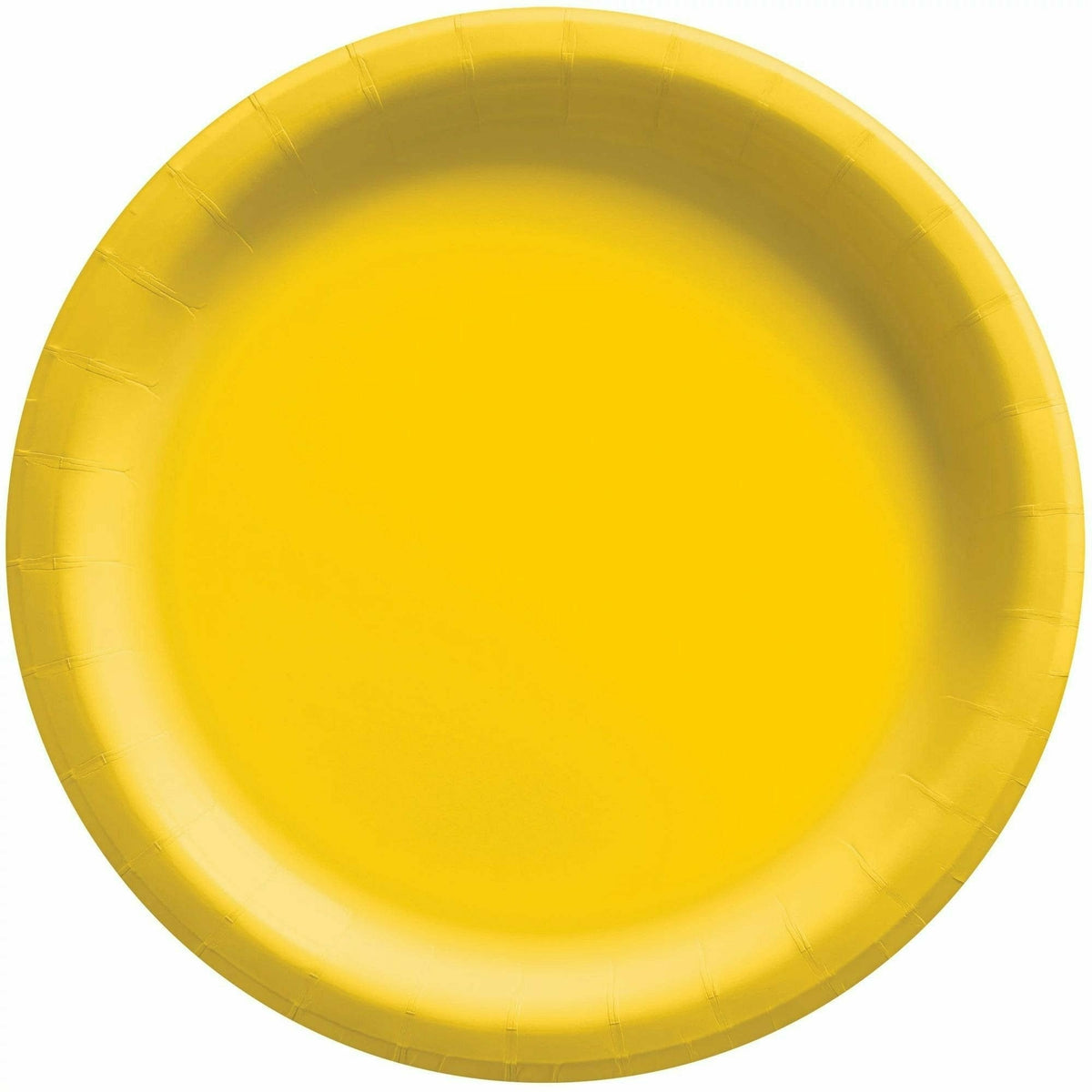 Amscan BASIC Yellow Sunshine - 6 3/4&quot; Round Paper Plates, 50 Ct.