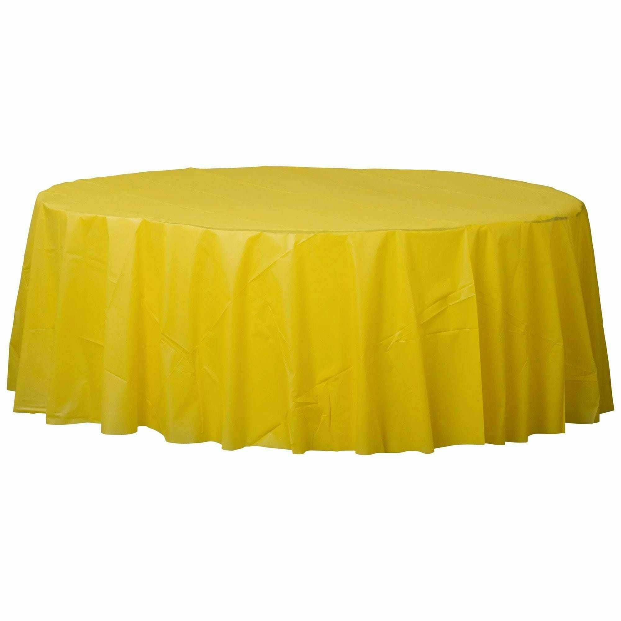 Amscan BASIC Yellow Sunshine - 84" Round Plastic Table Cover