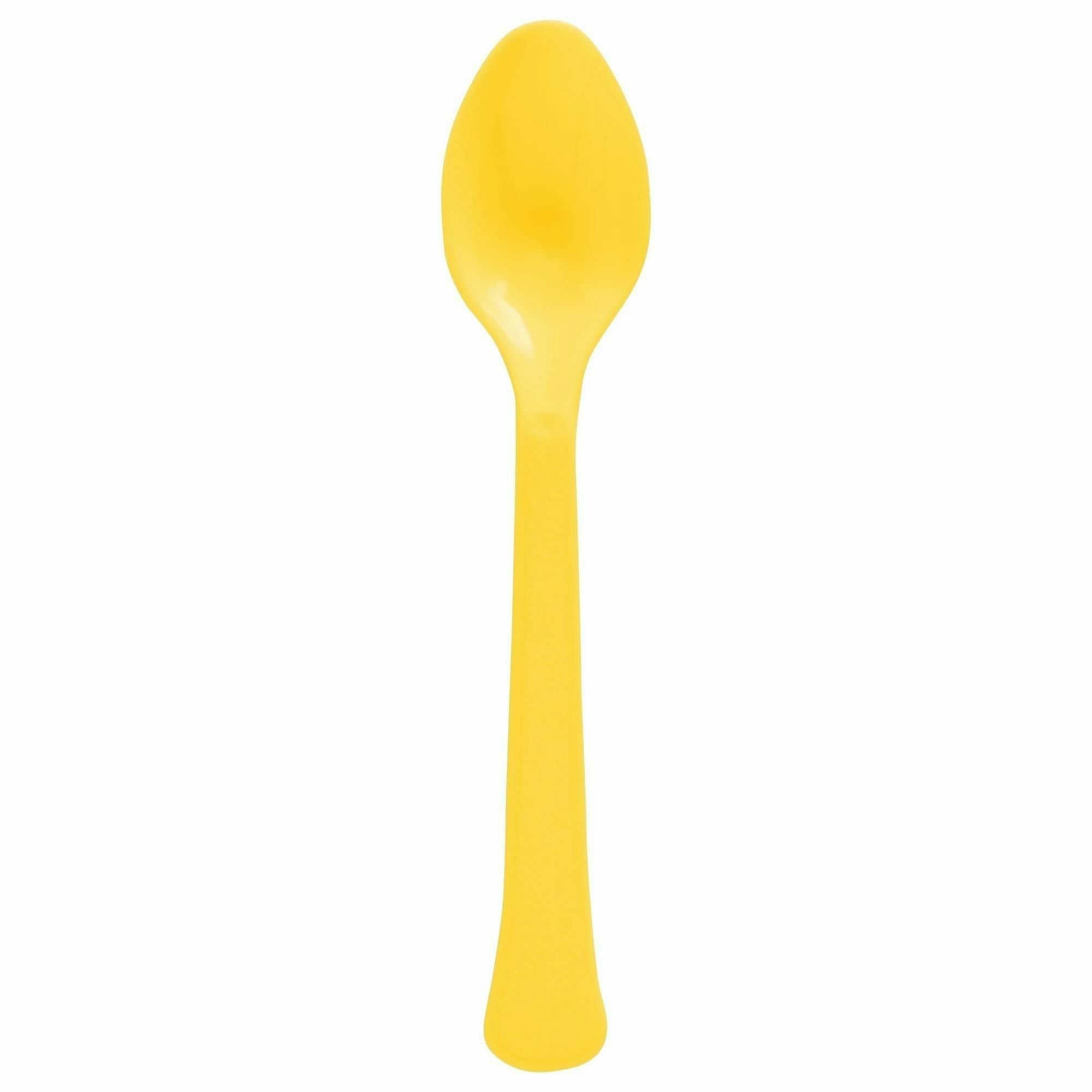 Amscan BASIC Yellow Sunshine - Boxed, Heavy Weight Spoons, 20 Ct.