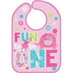 Amscan BIRTHDAY: 1ST BDAY Fun at One Girl Vinyl Bib