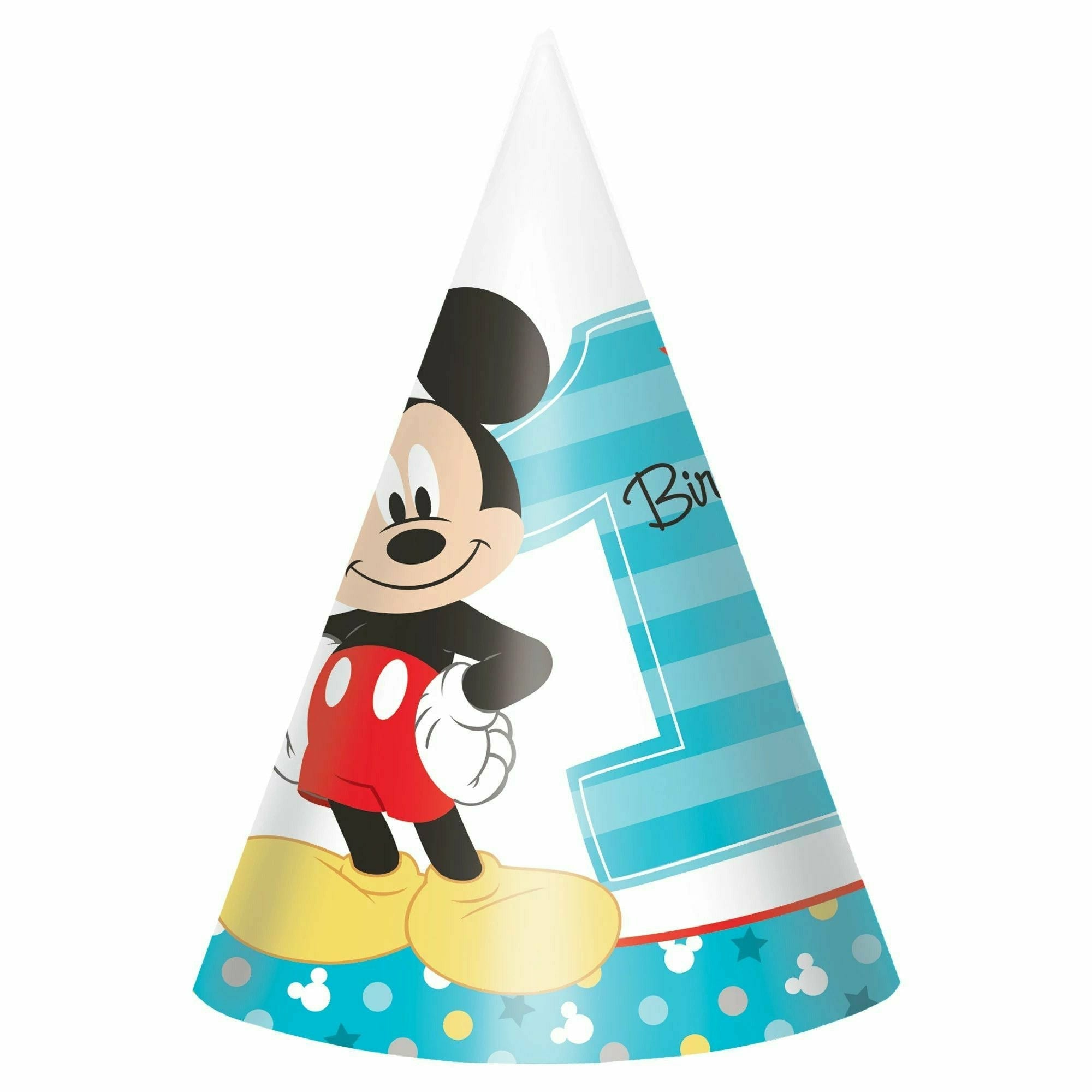 Amscan BIRTHDAY: 1ST BDAY Mickey's Fun To Be One Paper Cone Hats