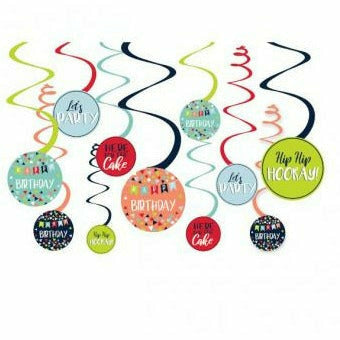 Amscan BIRTHDAY A REASON TO CELEBRATE SPIRAL DECORATIONS VALUE