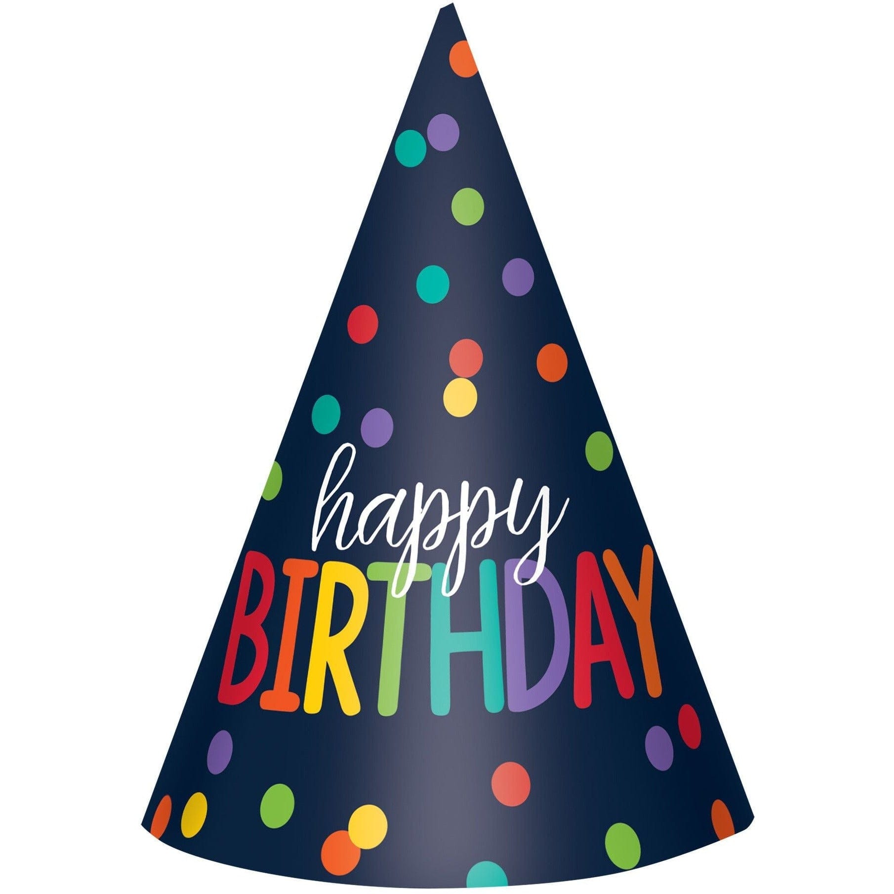 Amscan BIRTHDAY Birthday Rainbow Paper Cone Party Hat 12ct