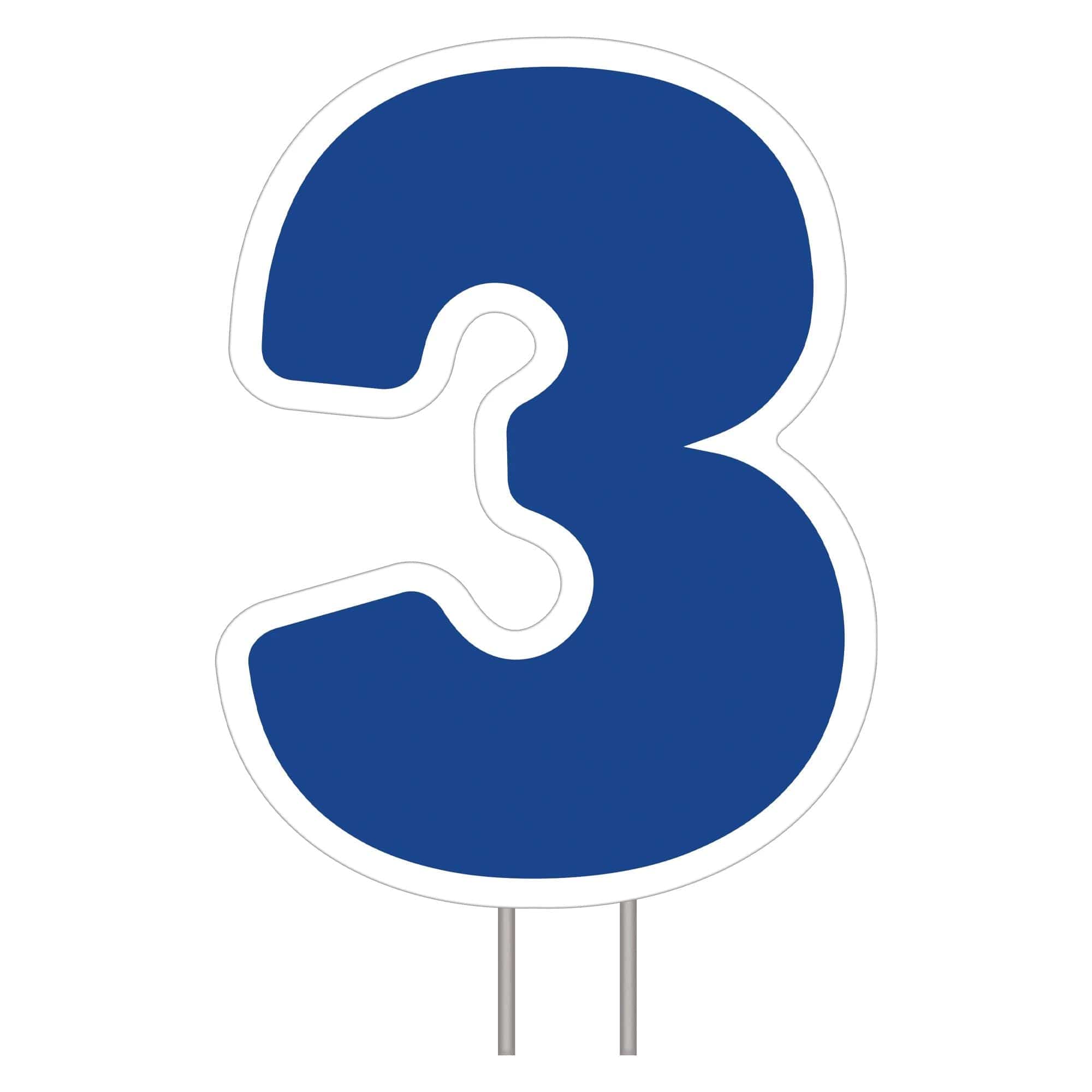 Amscan BIRTHDAY Blue Number 3 Yard Sign