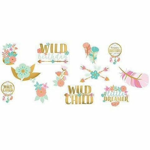 Amscan BIRTHDAY Boho Girl Cutouts 12ct