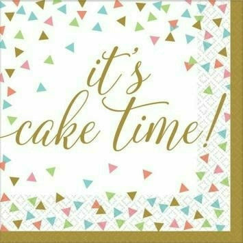 Amscan BIRTHDAY Confetti Fun Cake Time Lunch Napkins 36ct