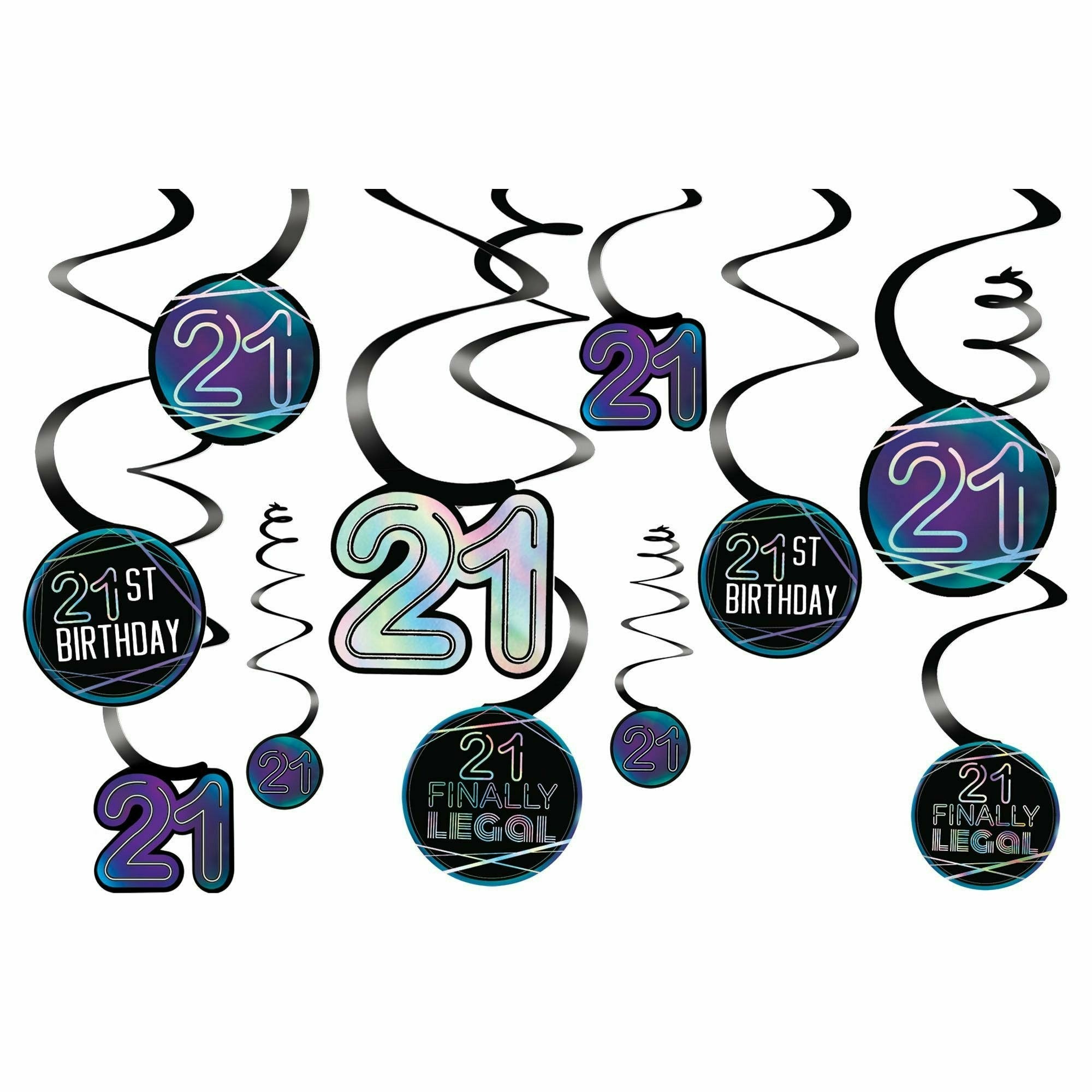 Amscan BIRTHDAY Finally 21 Spiral Decoration Value Pack