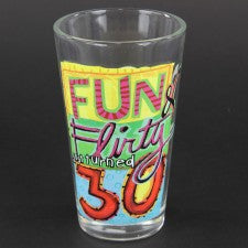 Amscan BIRTHDAY &quot;Fun &amp; Flirty Just Turned Thirty&quot; Beer Pint Glass