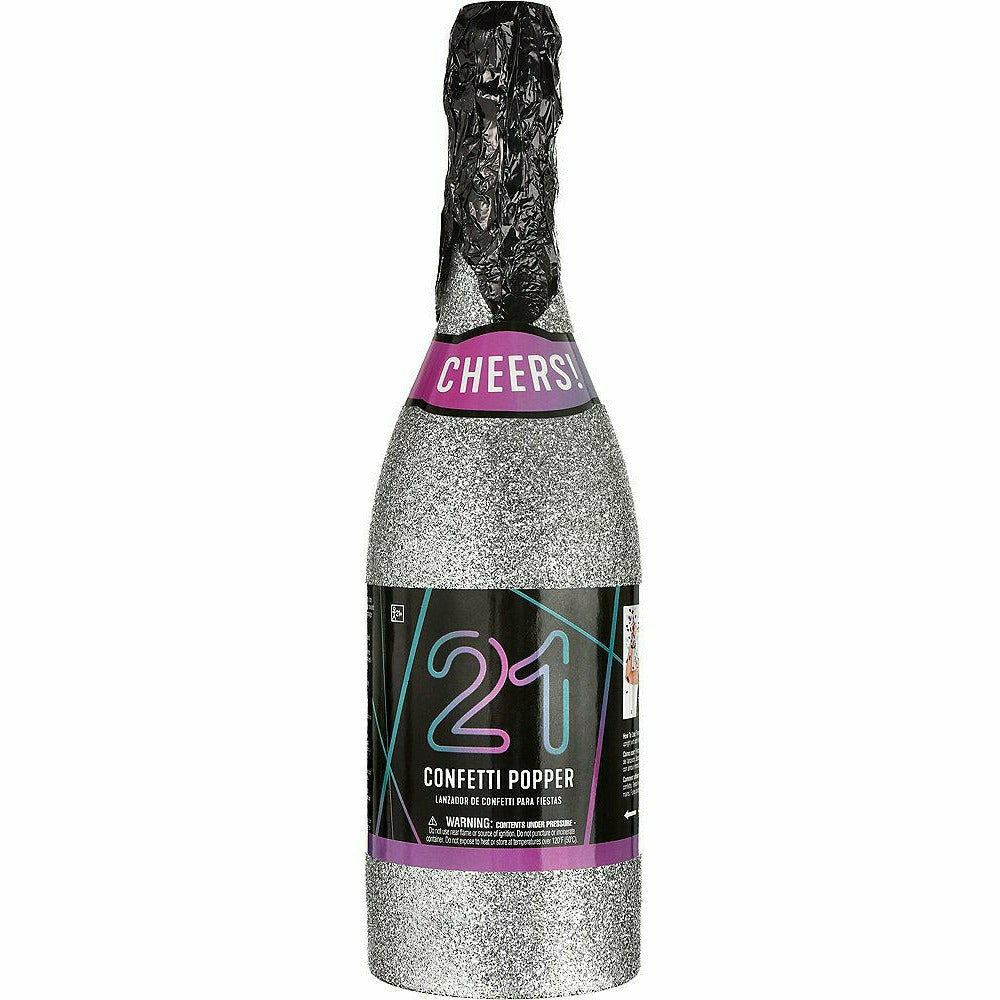 Amscan BIRTHDAY Glitter Finally 21 Birthday Bottle Confetti Popper
