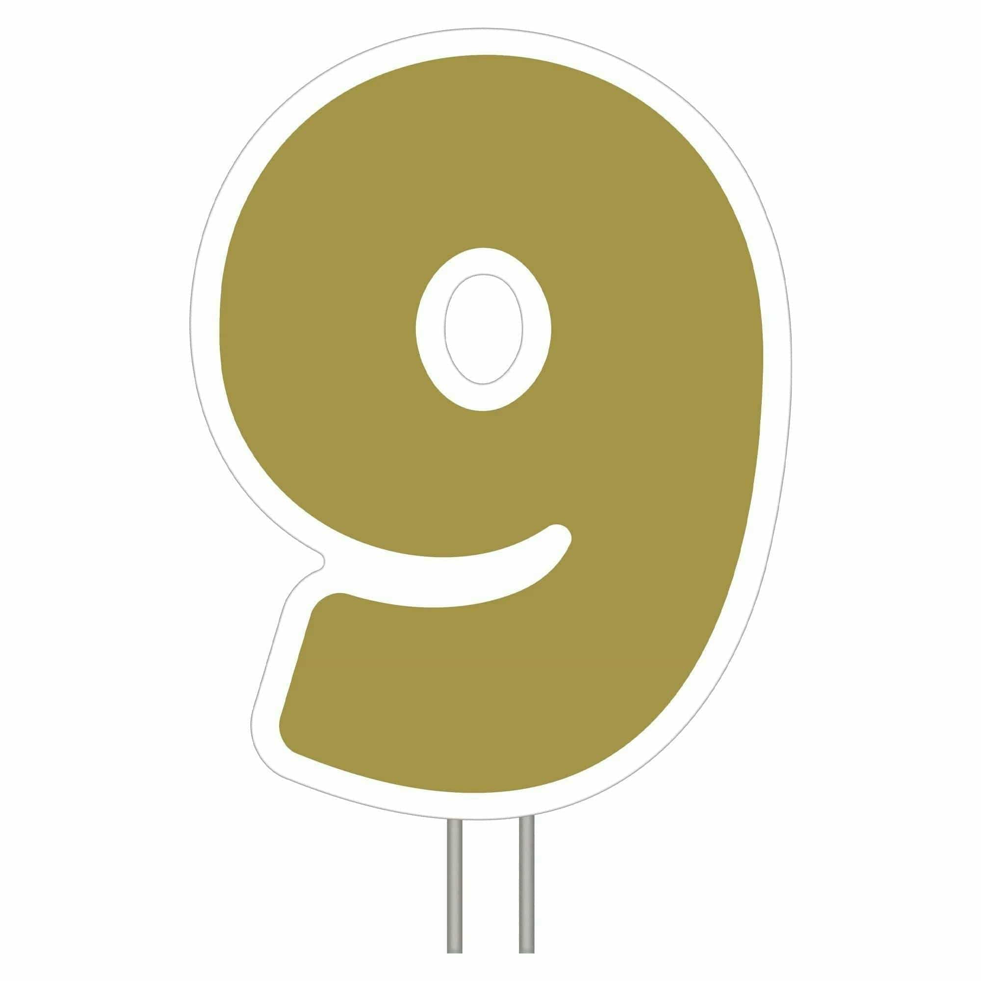 Amscan BIRTHDAY Gold Number 9 Yard Sign