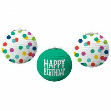 Amscan BIRTHDAY Happy Dots Printed Lanterns