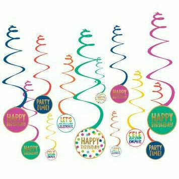 Amscan BIRTHDAY Happy Dots Spiral Decoration Value Pack