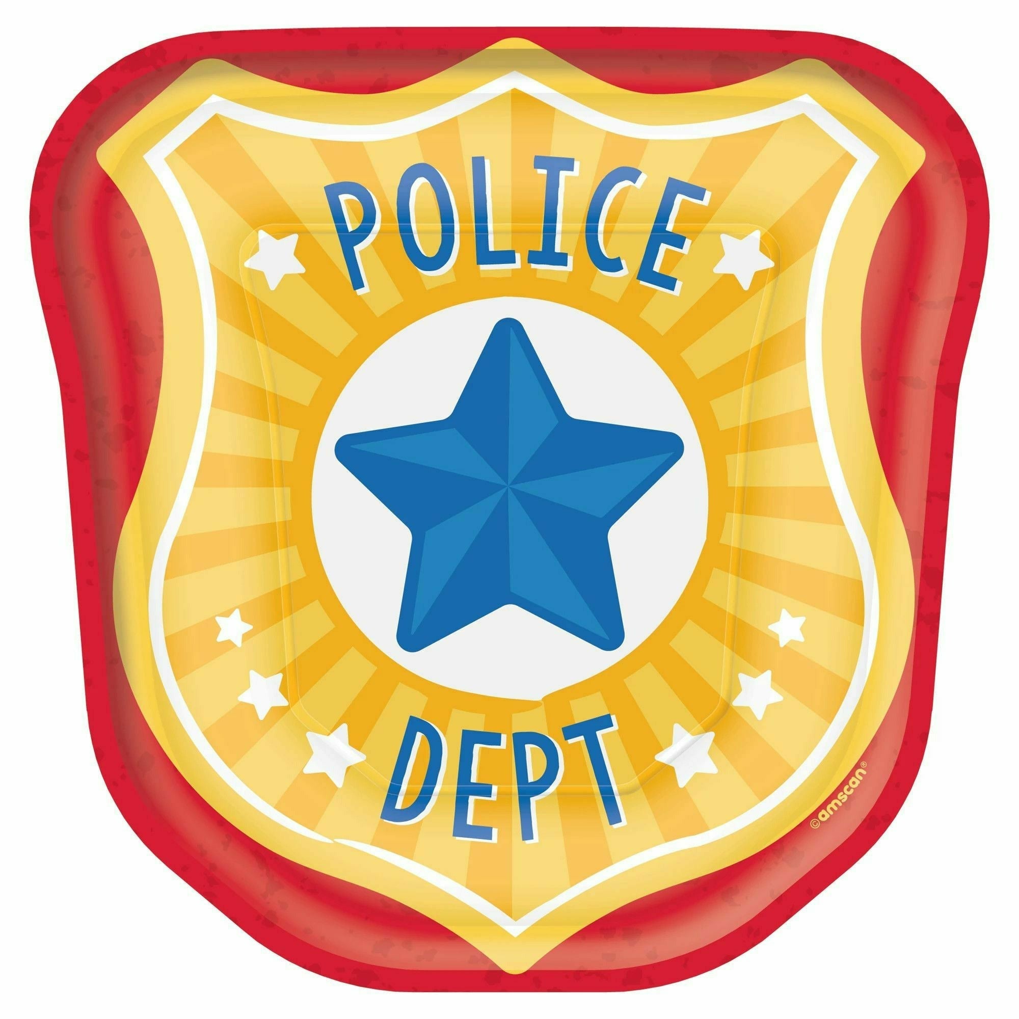 Amscan BIRTHDAY: JUVENILE 7" Police Badge Shaped Plates