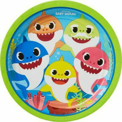 Amscan BIRTHDAY: JUVENILE Baby Shark Lunch Plates 8ct