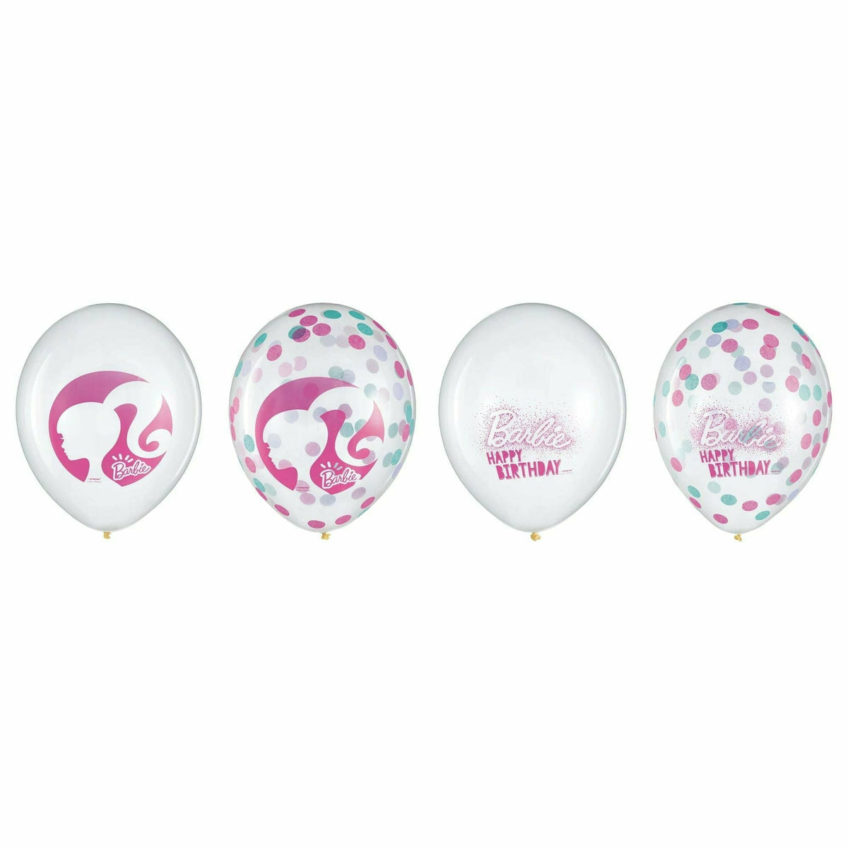 Amscan BIRTHDAY: JUVENILE Barbie Dream Together Latex Confetti Balloons 6ct