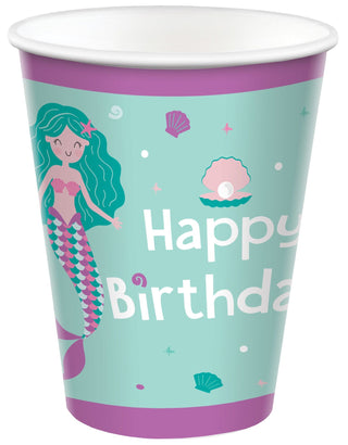 Birthday Mermaid 9 oz Paper Cups