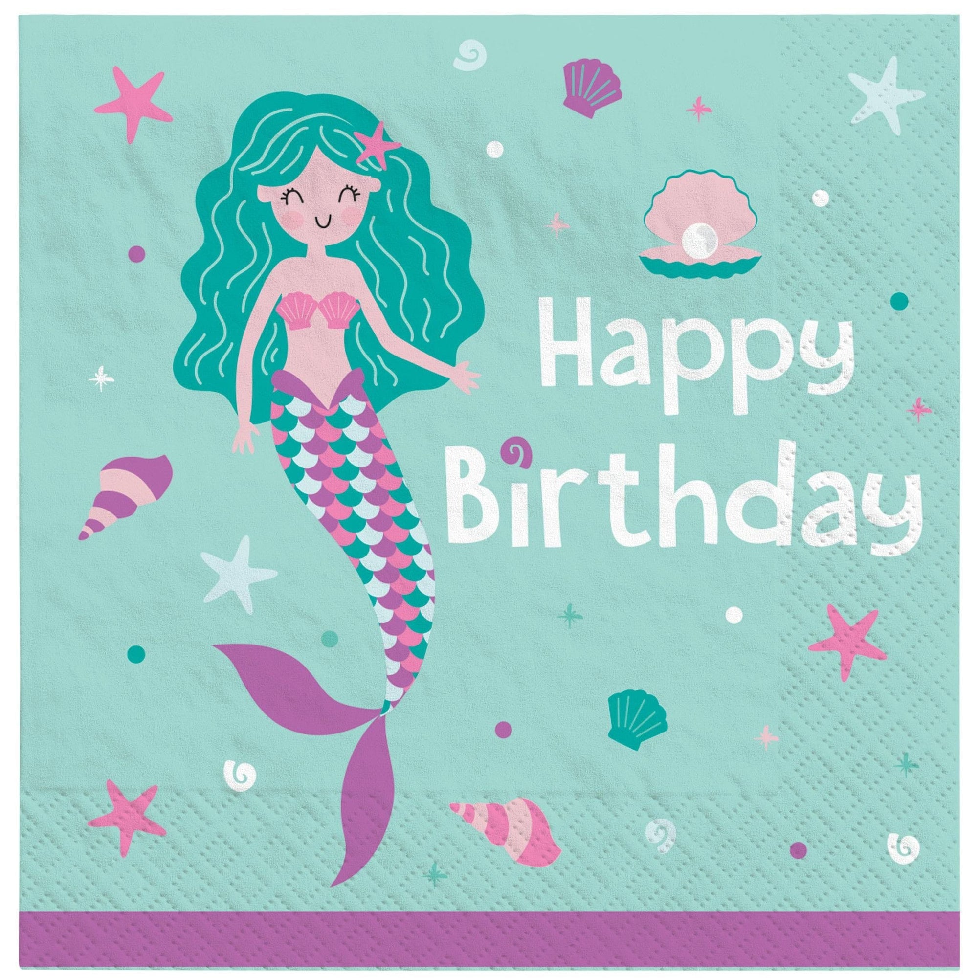Amscan BIRTHDAY: JUVENILE Birthday Mermaid Lunch Napkins