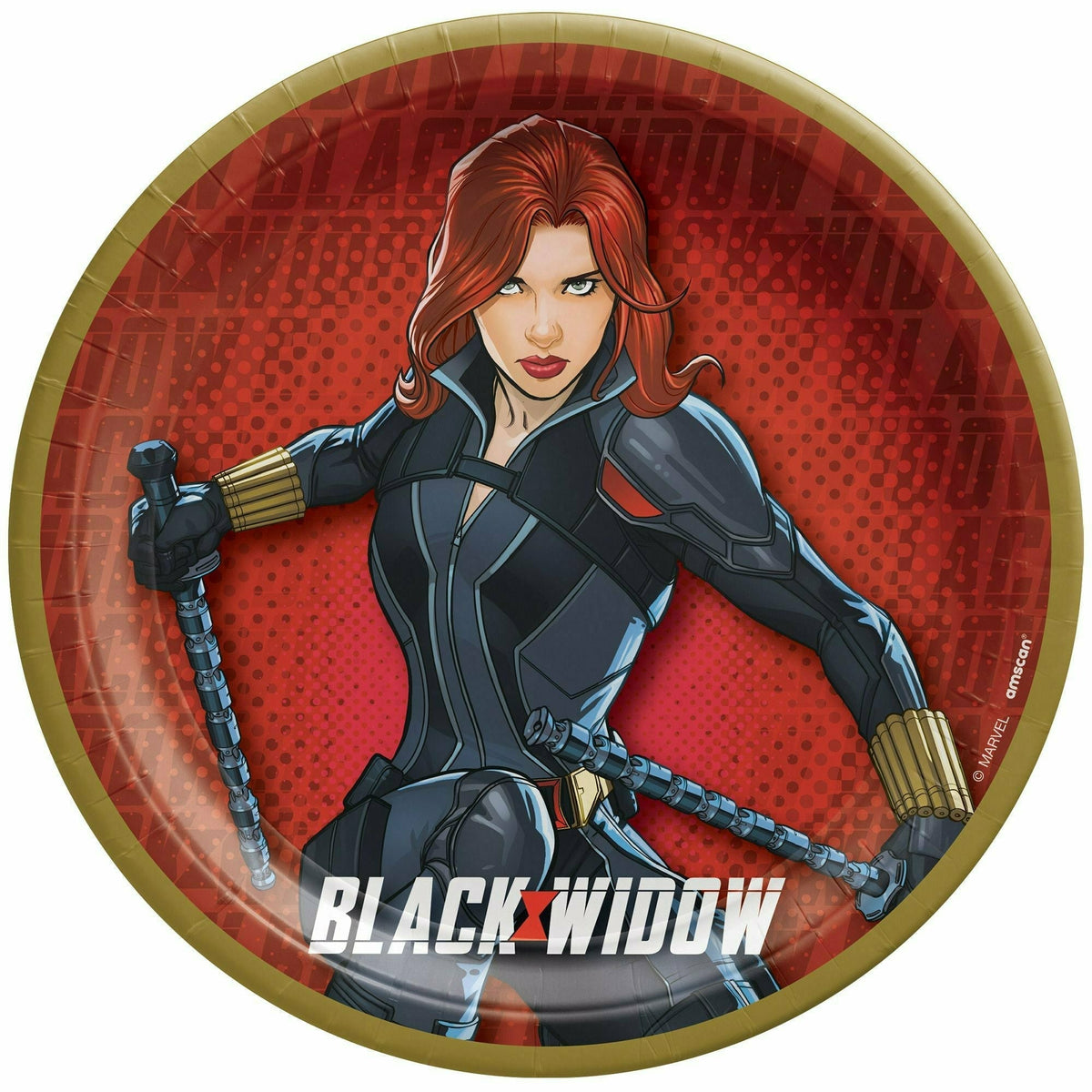 Amscan BIRTHDAY: JUVENILE Black Widow 7&quot; Round Plates