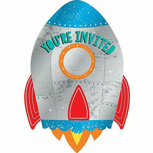 Amscan BIRTHDAY: JUVENILE Blast Off Rocket Invitations 8ct