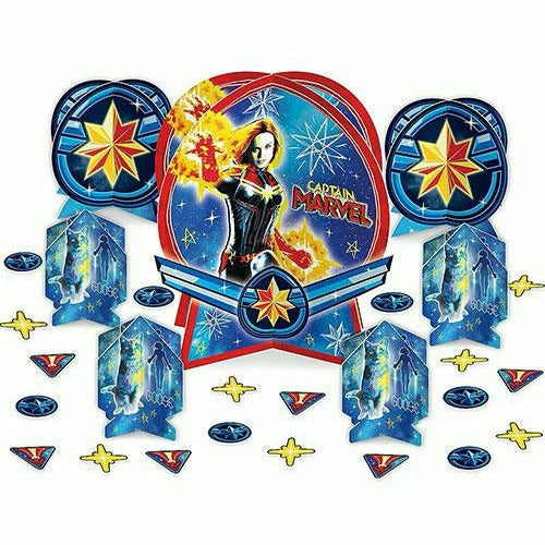 Amscan BIRTHDAY: JUVENILE Captain Marvel Table Decorating Kit 27pc