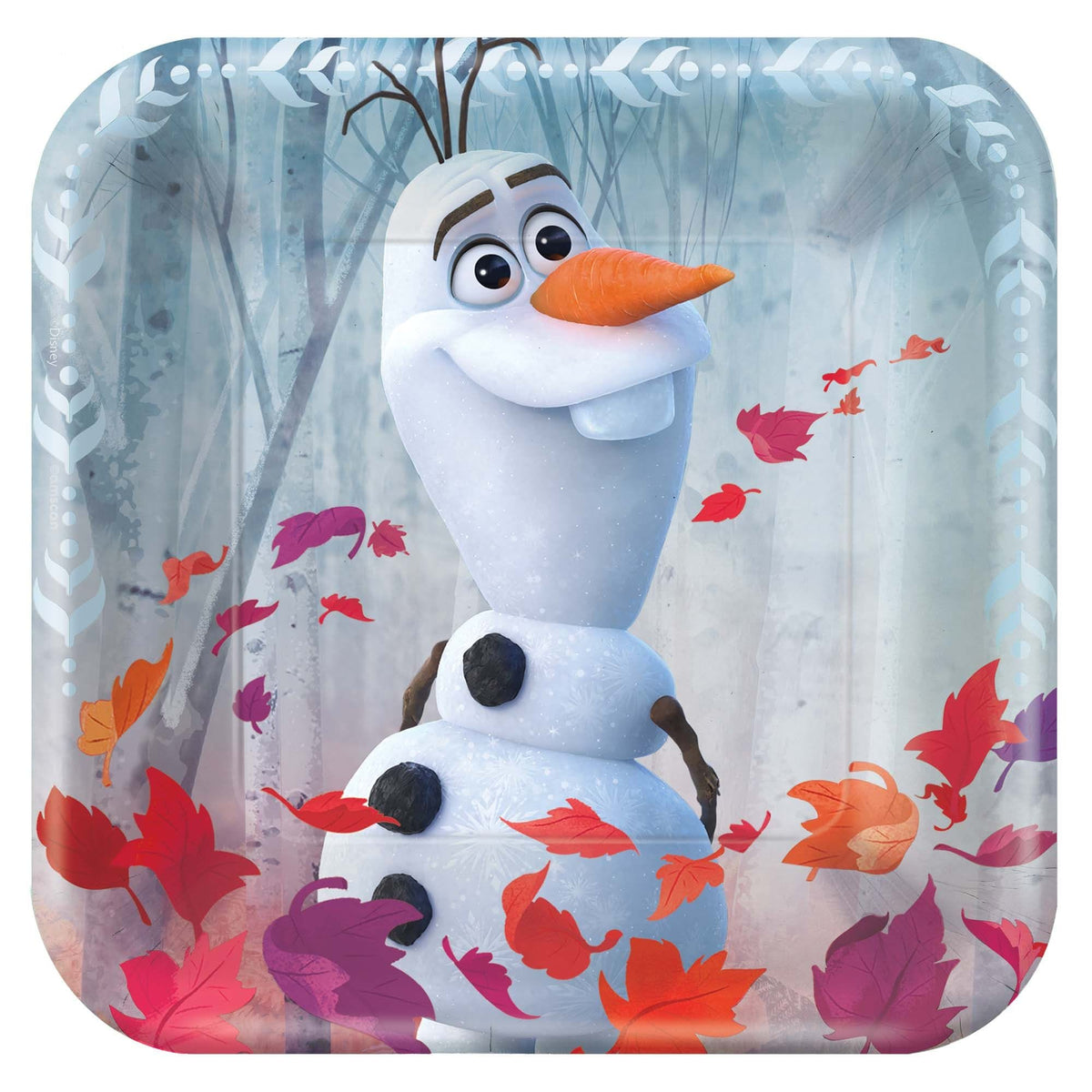 Amscan BIRTHDAY: JUVENILE ©Disney Frozen 2 7&quot; Metallic Square Plate