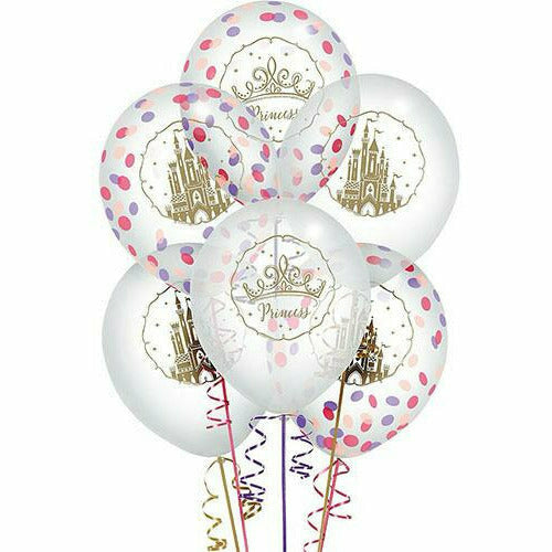 Amscan BIRTHDAY: JUVENILE Disney Once Upon a Time Confetti Latex Balloons 6ct, 12"