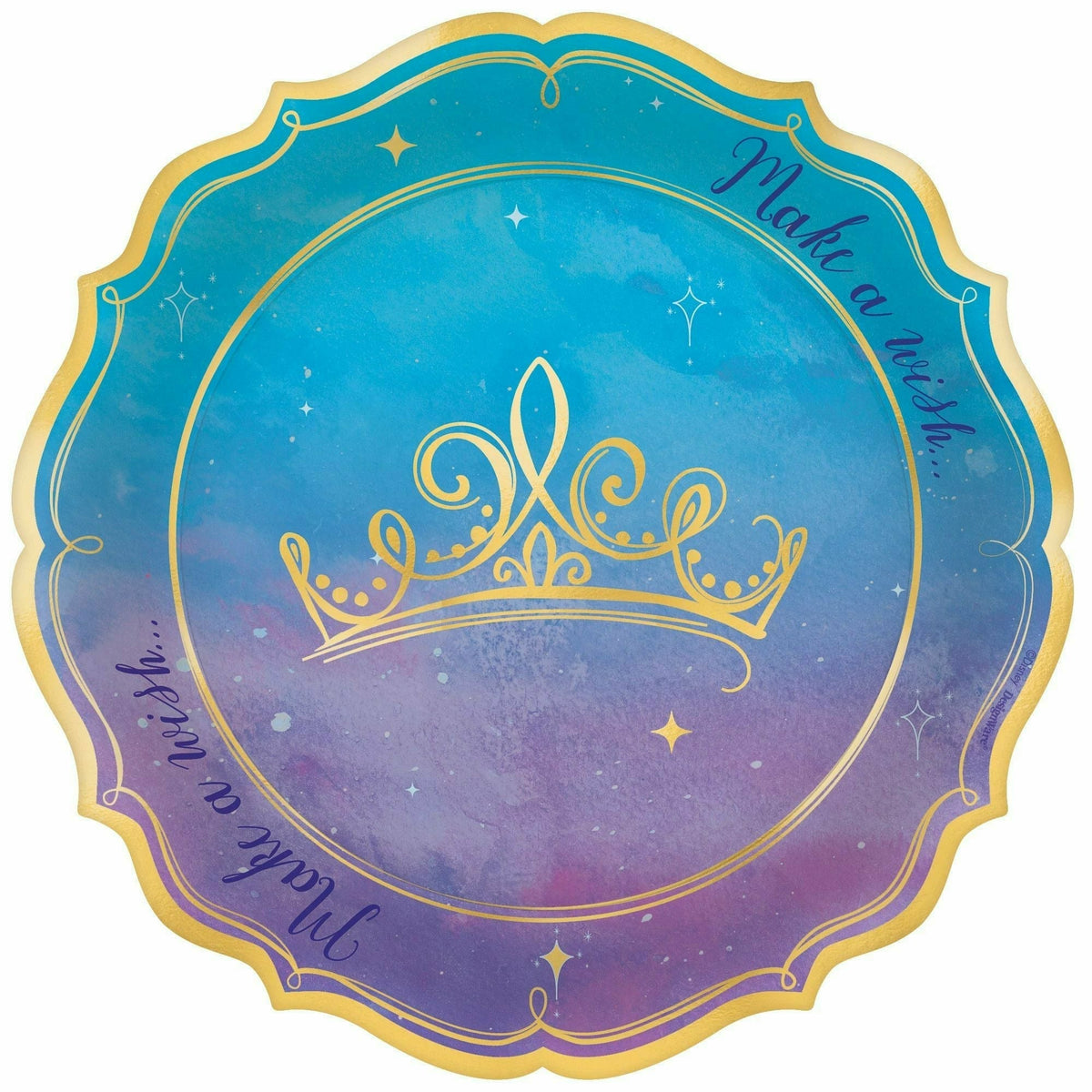 Amscan BIRTHDAY: JUVENILE Disney Princess 7&quot; Shaped Metallic Plates