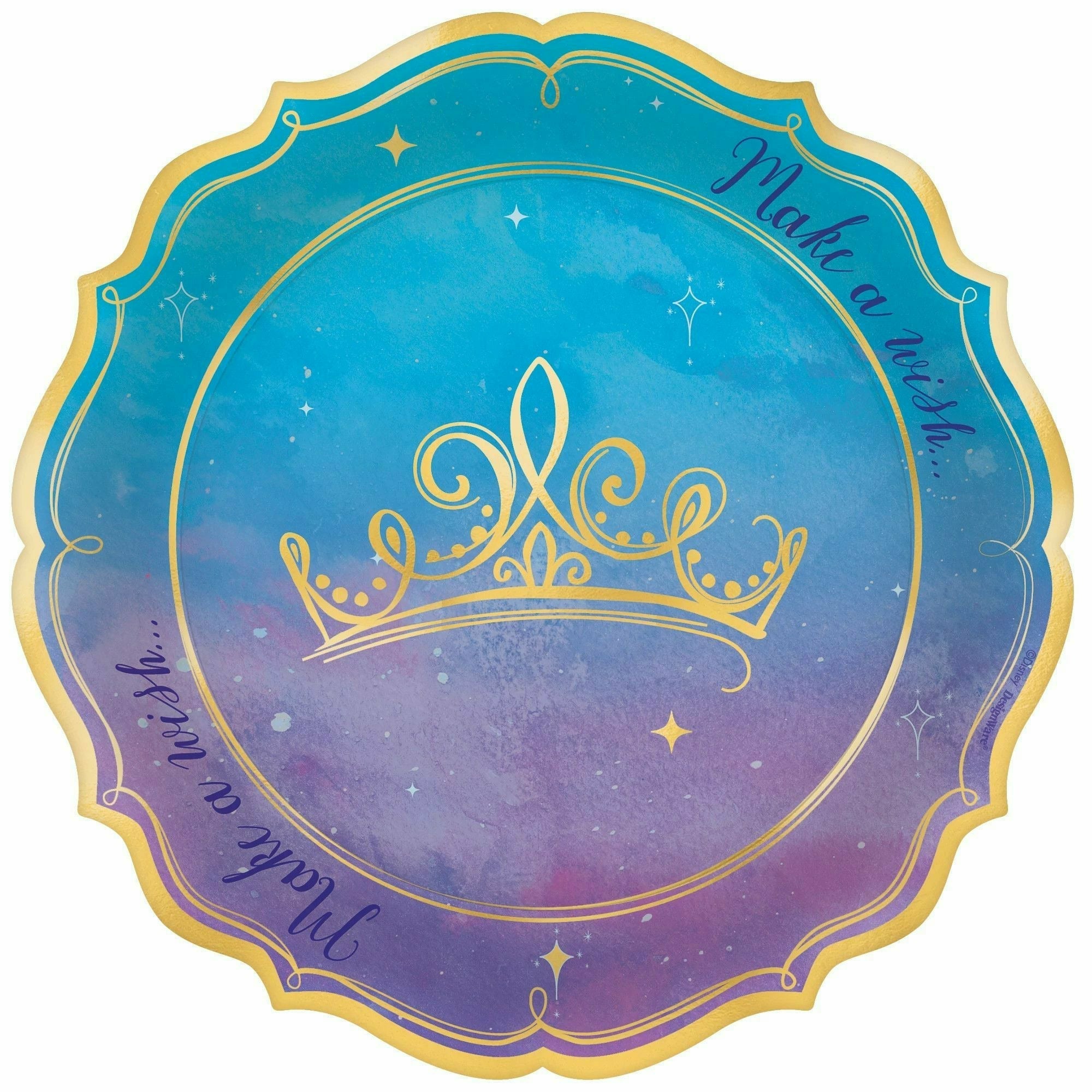 Amscan BIRTHDAY: JUVENILE Disney Princess 7" Shaped Metallic Plates