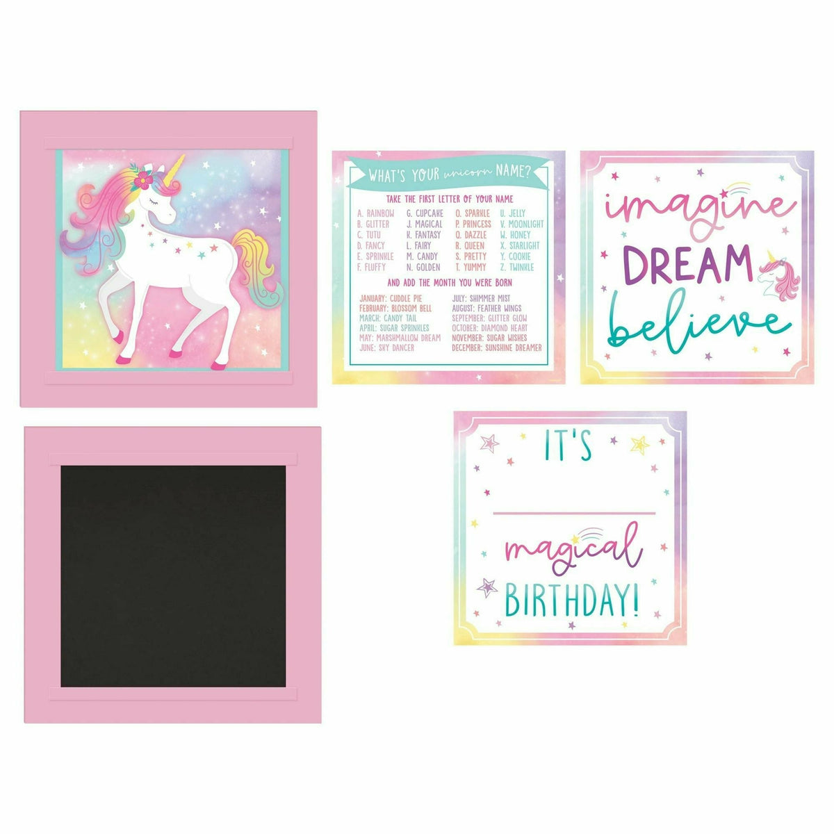 Amscan BIRTHDAY: JUVENILE Enchanted Unicorn Customizable Sign