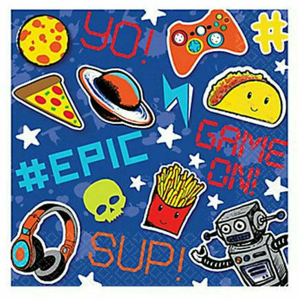 Amscan BIRTHDAY: JUVENILE Epic Party Lunch Napkins 16ct