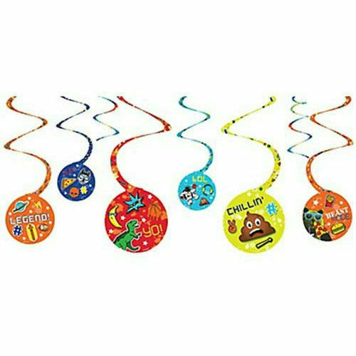 Amscan BIRTHDAY: JUVENILE Epic Party Swirl Decorations 8ct