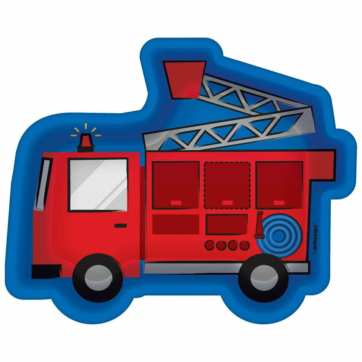 Amscan BIRTHDAY: JUVENILE Fire Truck Shaped Plates, 7&quot;