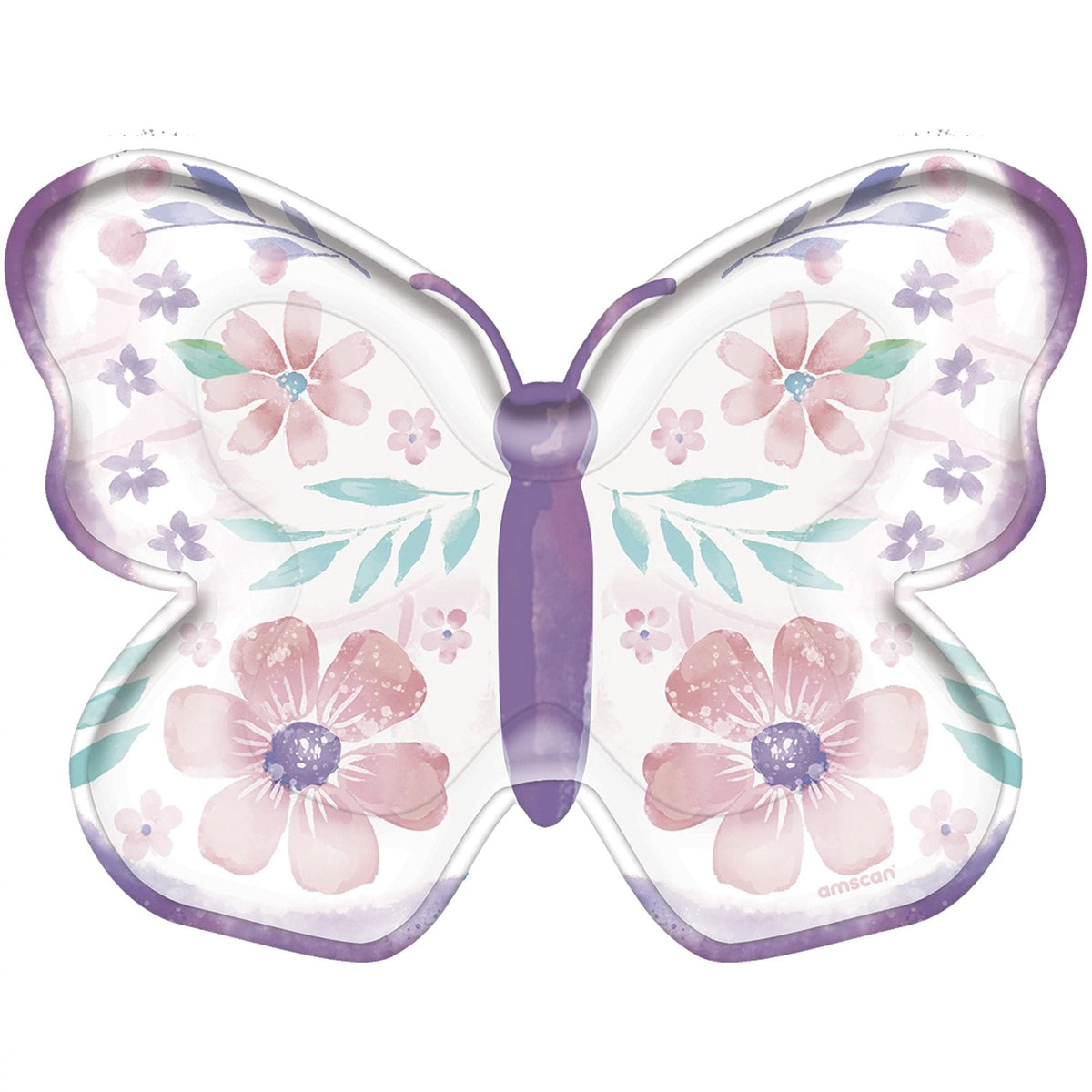 Amscan BIRTHDAY: JUVENILE Flutter 7&quot; Butterfly Shaped Plates