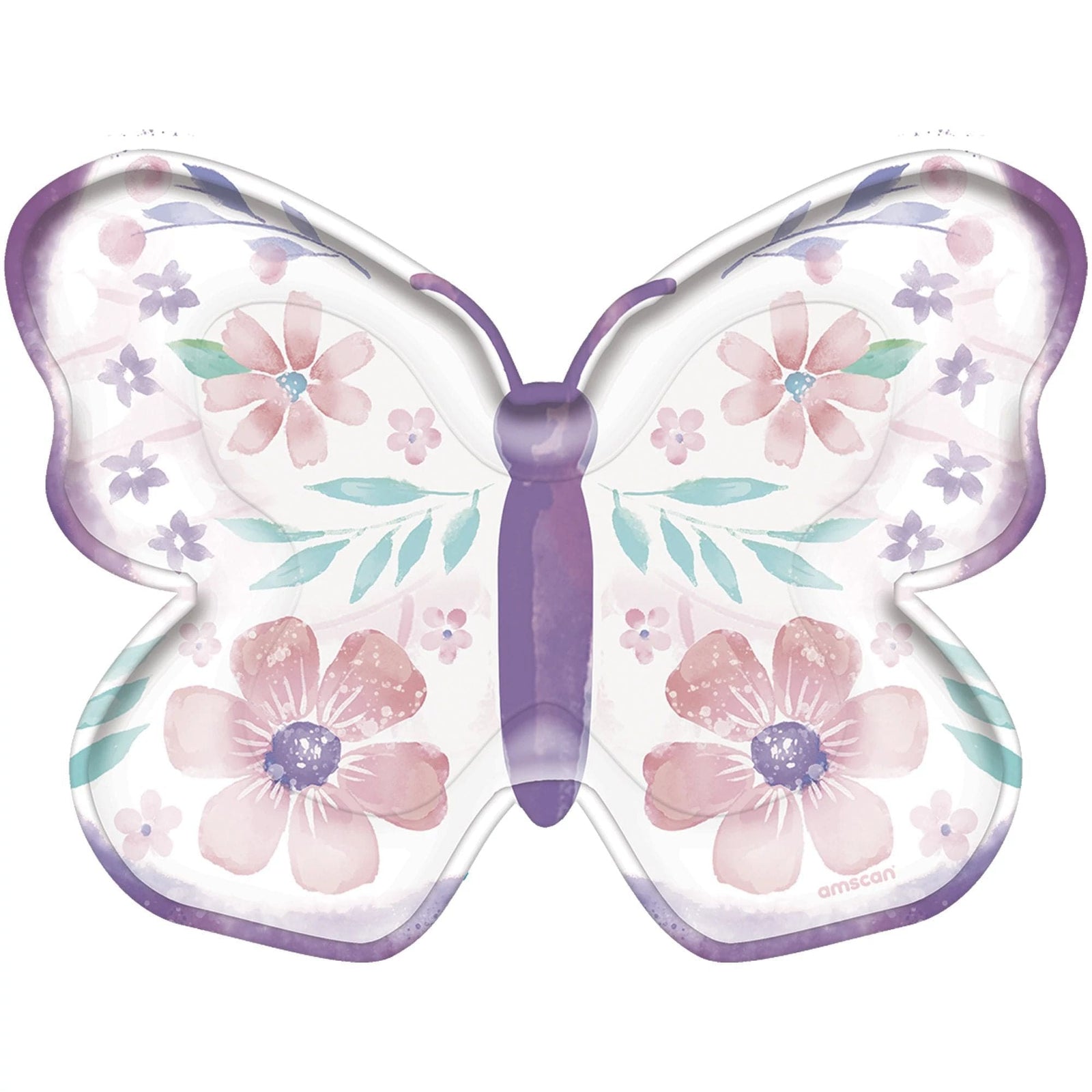 Amscan BIRTHDAY: JUVENILE Flutter 7" Butterfly Shaped Plates