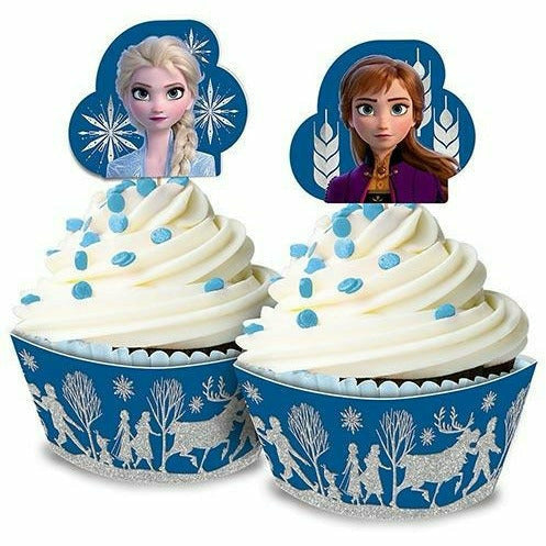Amscan BIRTHDAY: JUVENILE Glitter Frozen 2 Cupcake Kit for 24
