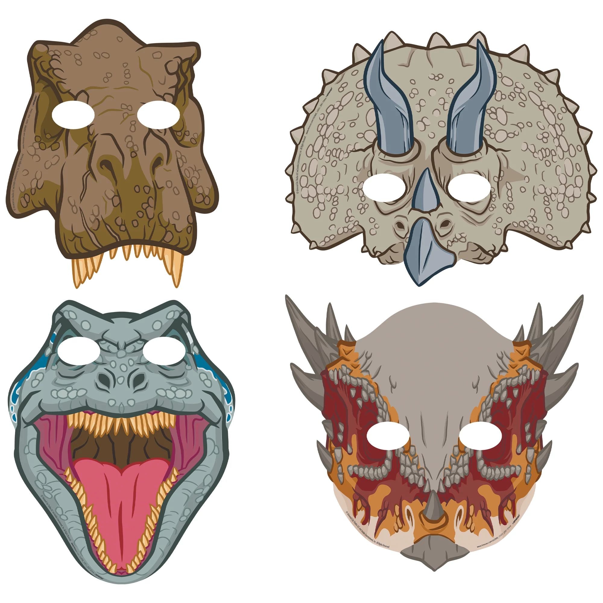 Jurassic World Into The Wild Paper Masks | 8ct