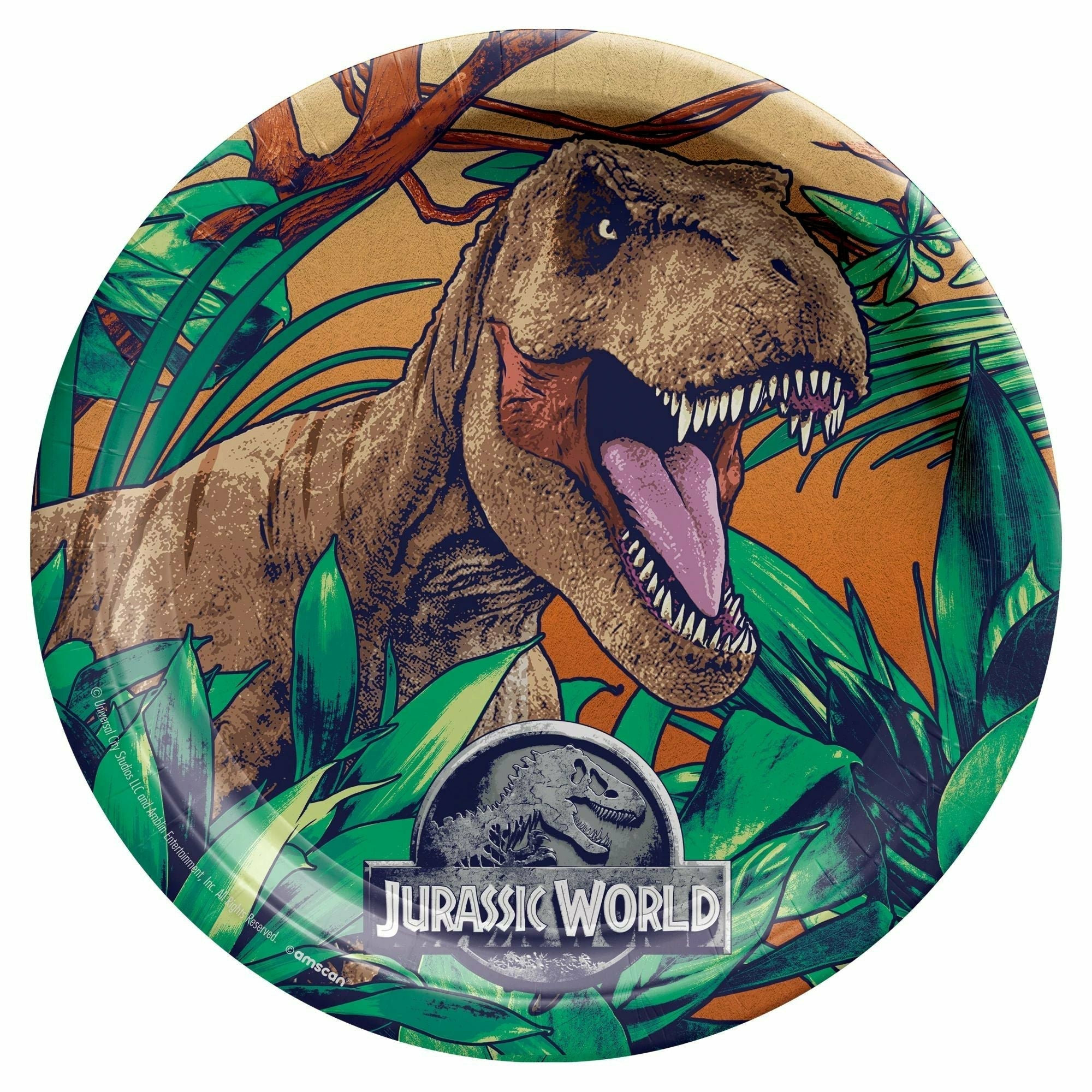 Amscan BIRTHDAY: JUVENILE Jurassic World Into the Wild Round Plates, 9"