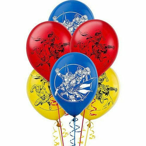 Amscan BIRTHDAY: JUVENILE Justice League Latex Balloons 6ct, 12&quot;