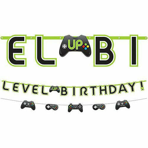 Amscan BIRTHDAY: JUVENILE Level Up Birthday Banner with Mini Banner