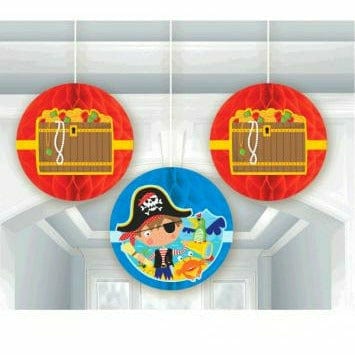 Amscan BIRTHDAY: JUVENILE LITTLE PIRATE HONEYCOMB DECORATIONS