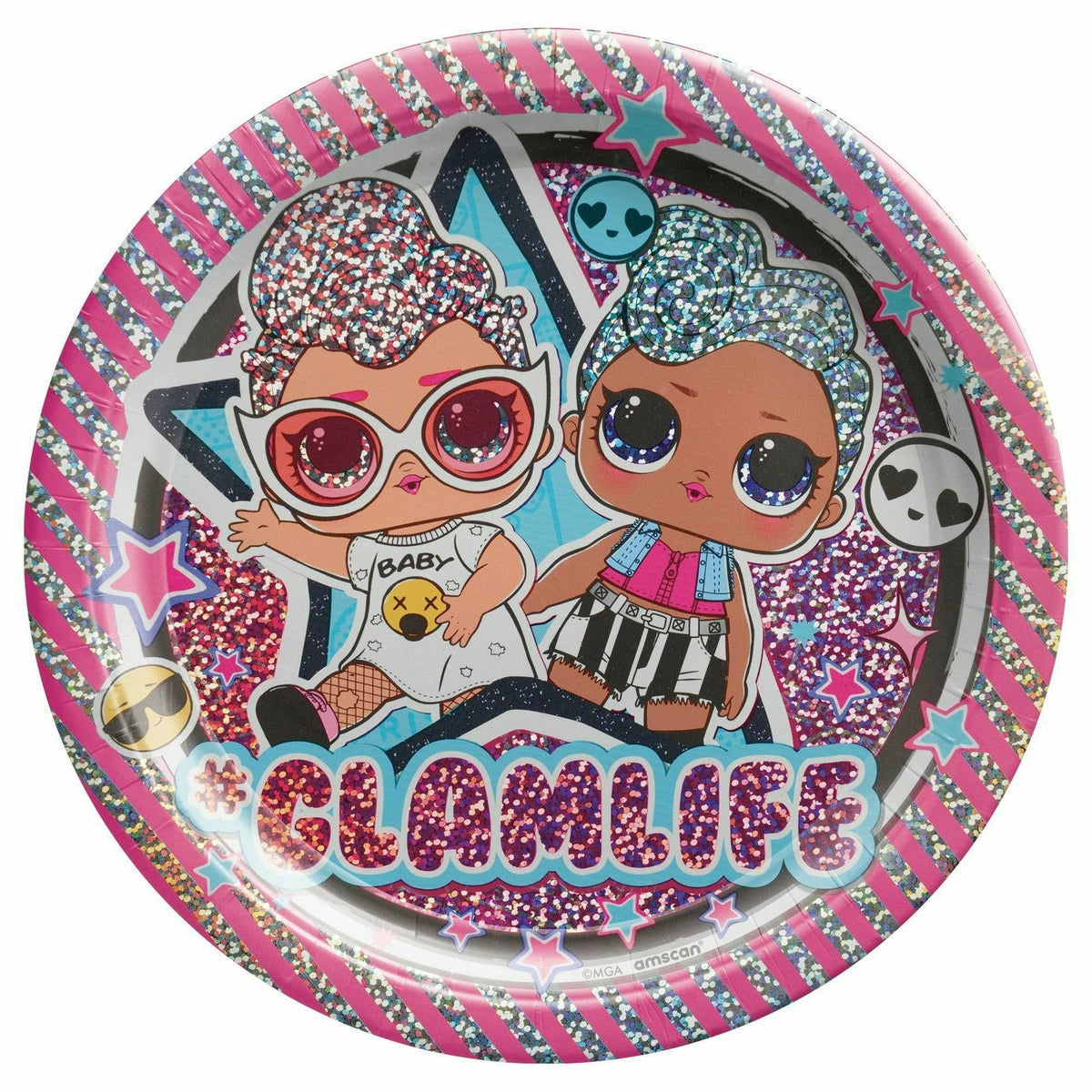 Amscan BIRTHDAY: JUVENILE LOL Surprise, Together 4 Eva! 7&quot; Prismatic Round Plates