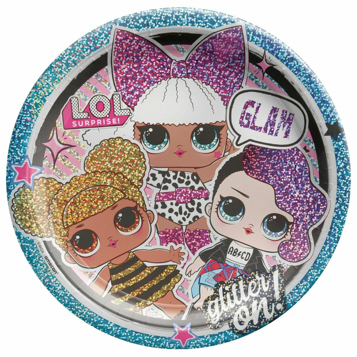 Amscan BIRTHDAY: JUVENILE LOL Surprise, Together 4 Eva! 9&quot; Prismatic Round Plates