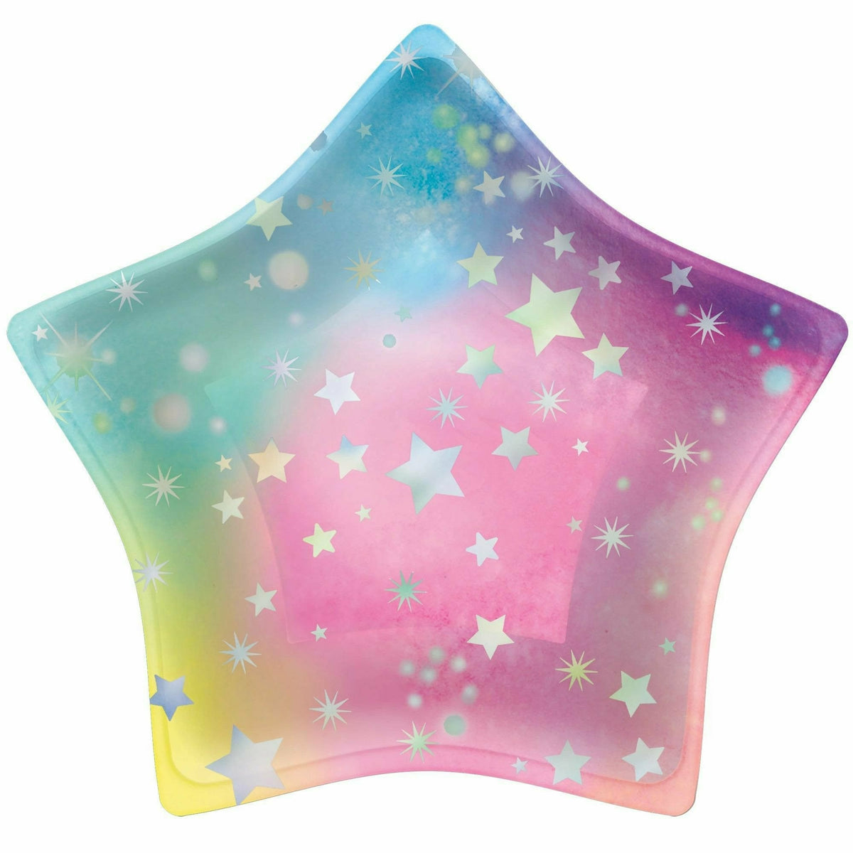 Amscan BIRTHDAY: JUVENILE Luminous 7&quot; Iridescent Star Shaped Plates