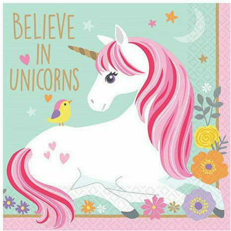 Amscan BIRTHDAY: JUVENILE Magical Unicorn Beverage Napkins 16ct
