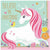 Amscan BIRTHDAY: JUVENILE Magical Unicorn Beverage Napkins 16ct