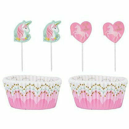 Amscan BIRTHDAY: JUVENILE Magical Unicorn Cupcake Decorating Kit for 24