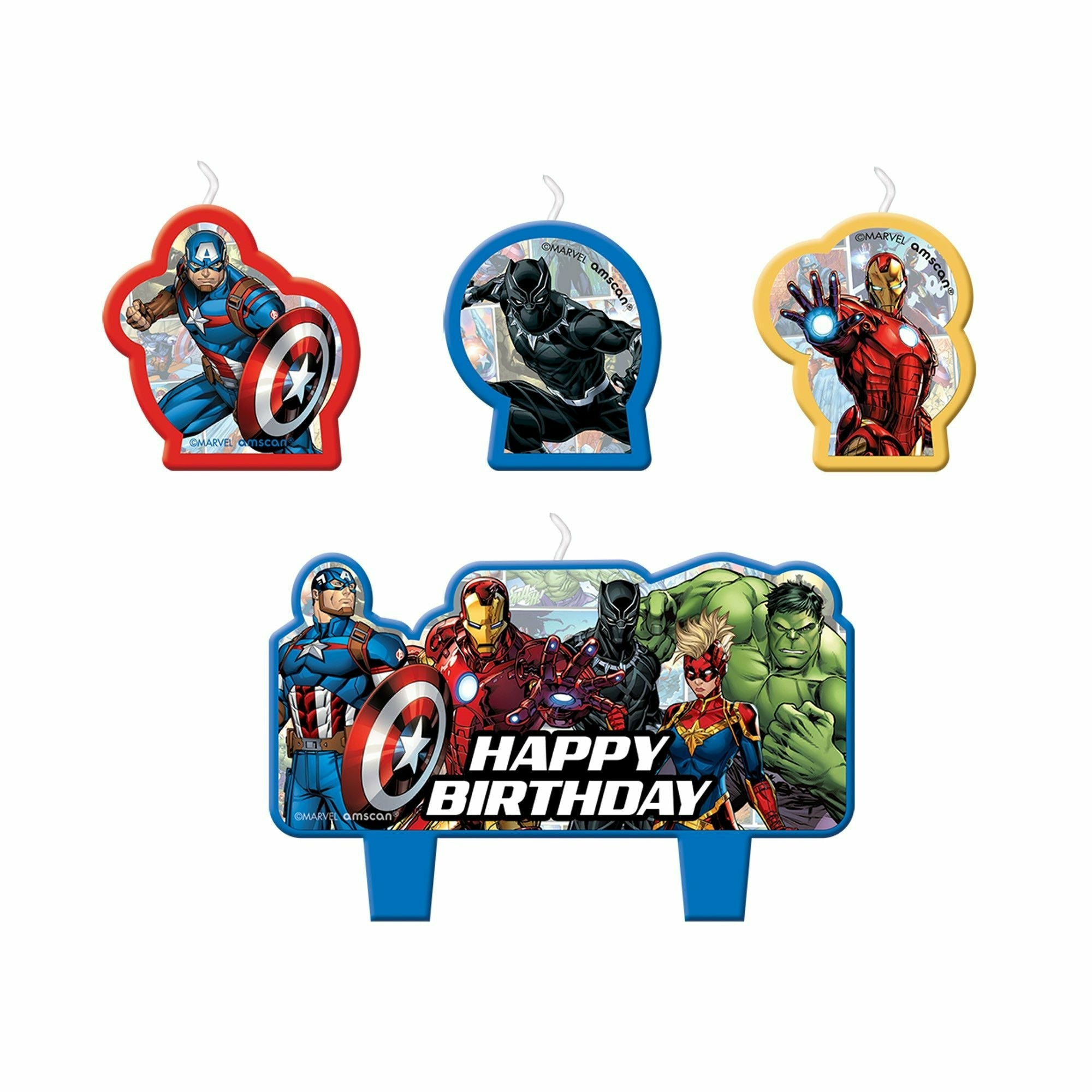 Amscan BIRTHDAY: JUVENILE Marvel Avengers Powers Unite™ Birthday Candle Set