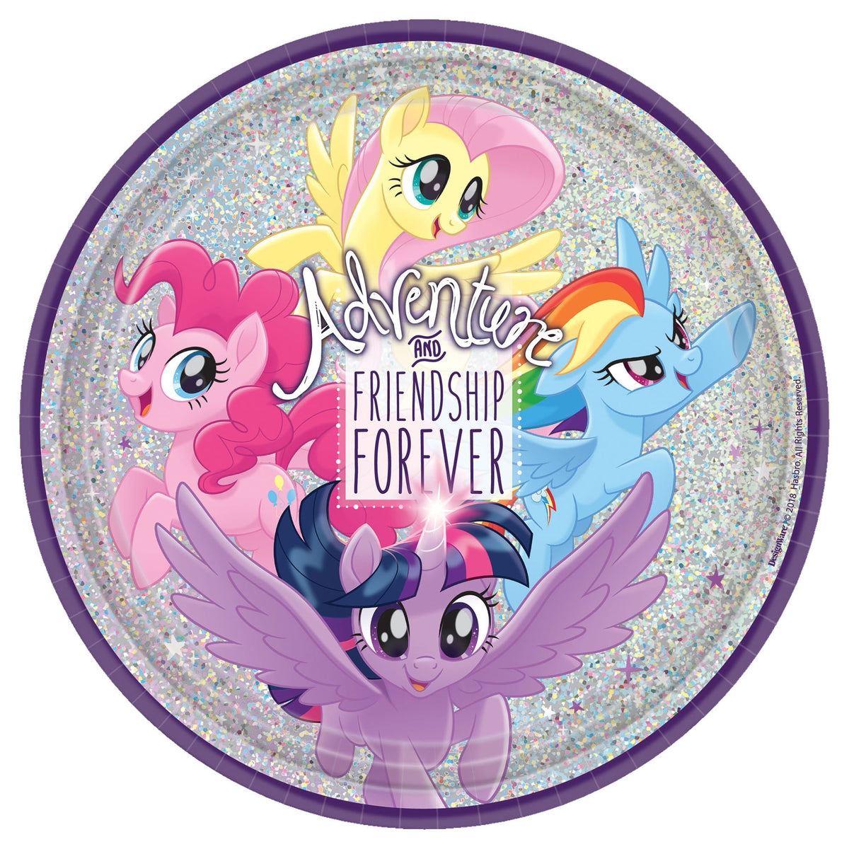 Amscan BIRTHDAY: JUVENILE My Little Pony Friendship Adventures™ Prismatic Round Plates, 9&quot;