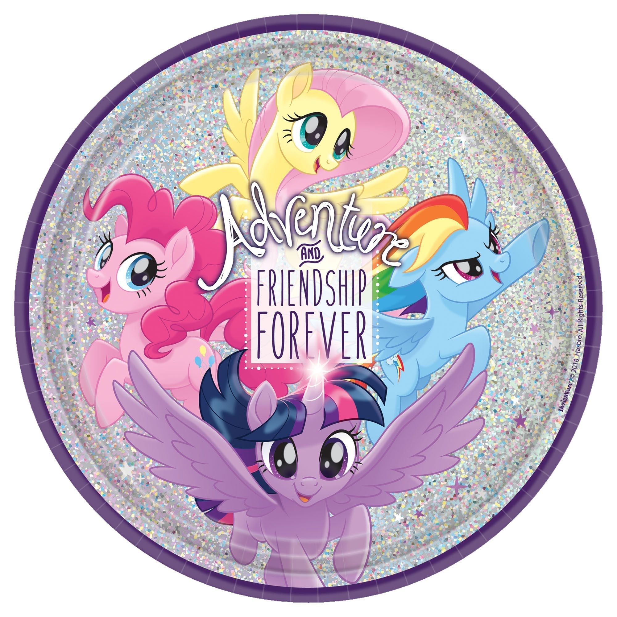Amscan BIRTHDAY: JUVENILE My Little Pony Friendship Adventures™ Prismatic Round Plates, 9"